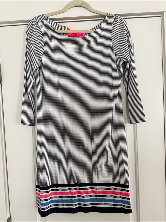 Lilly Pulitzer Dresses & Skirts - Lilly Pulitzer Navy and White Striped Mini Dress with Pink & Blue Trim